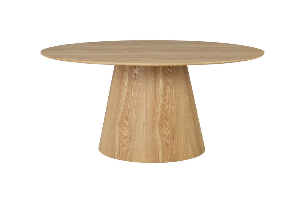 Natural Wooden 160cm Oval Dining Table Pedestal Base