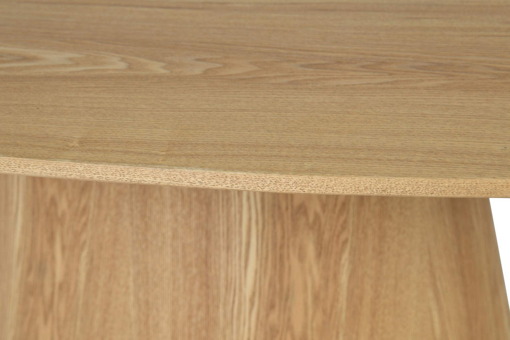 Natural Wooden 160cm Oval Dining Table Pedestal Base