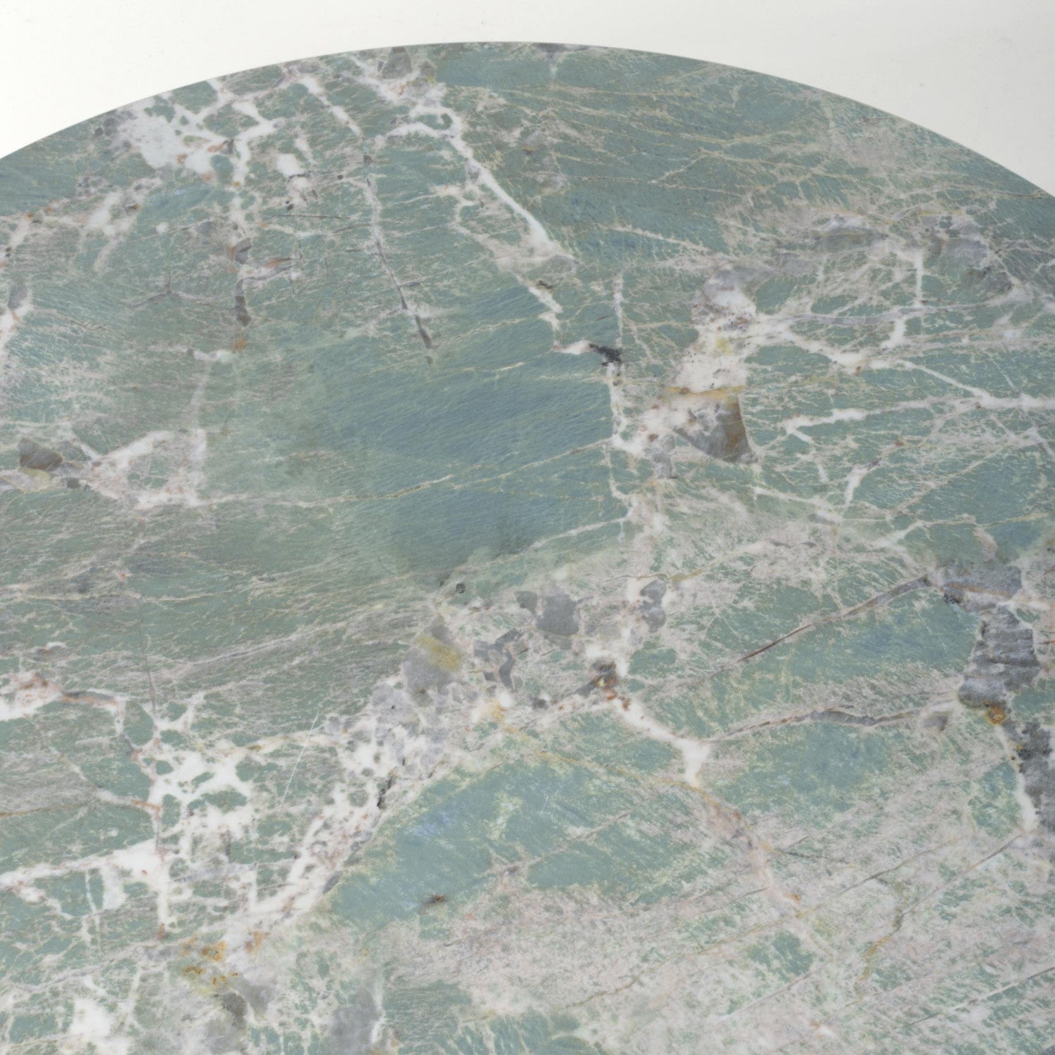 Green Texture Mable Effect Top Round Nest of 2 Tables