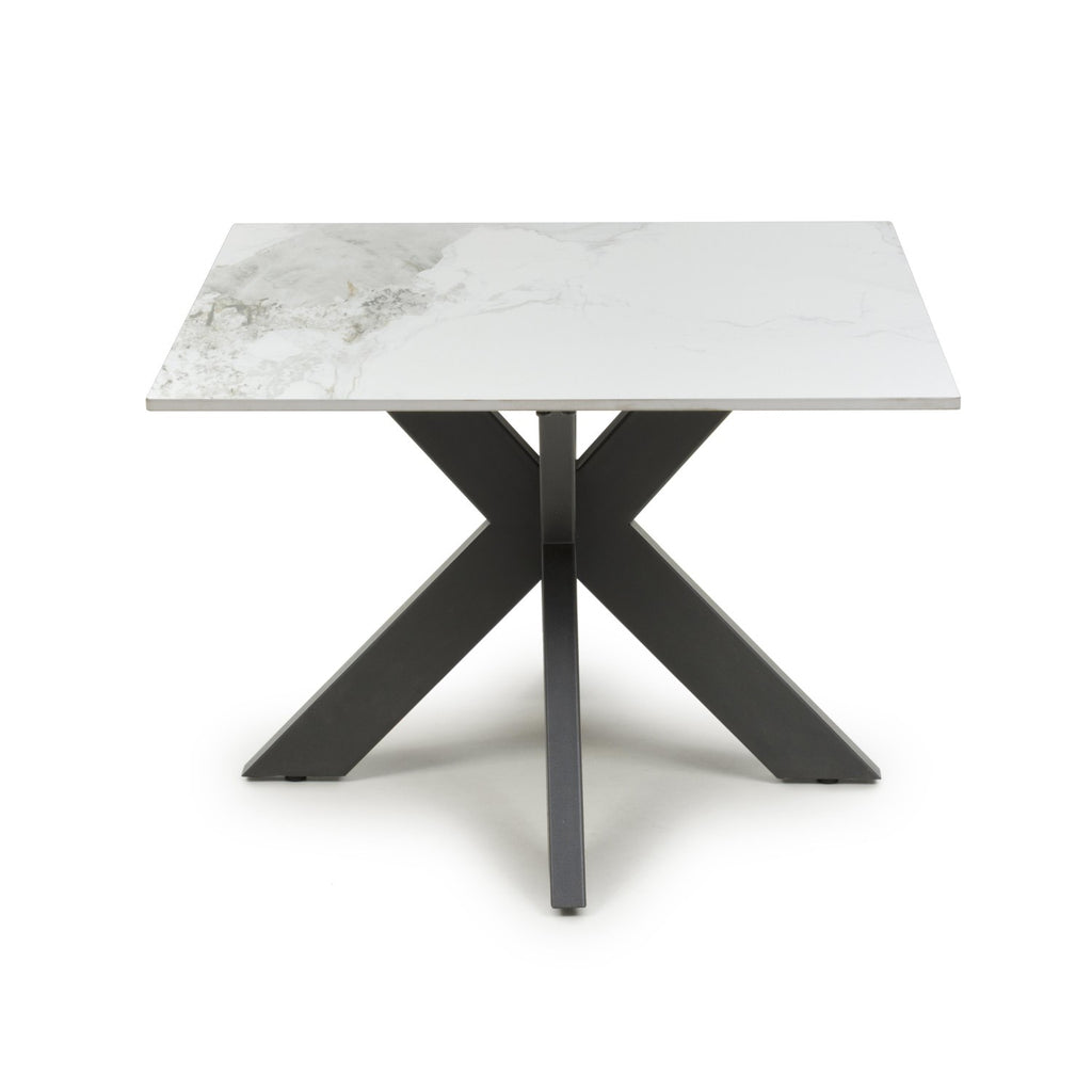 Tokyo Square Ceramic White End Table