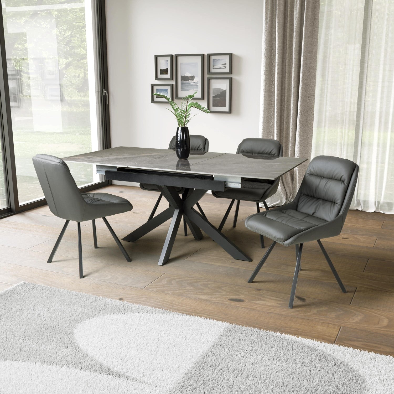 Tokyo Extender Grey and 4 Arnhem Grey Dining Set