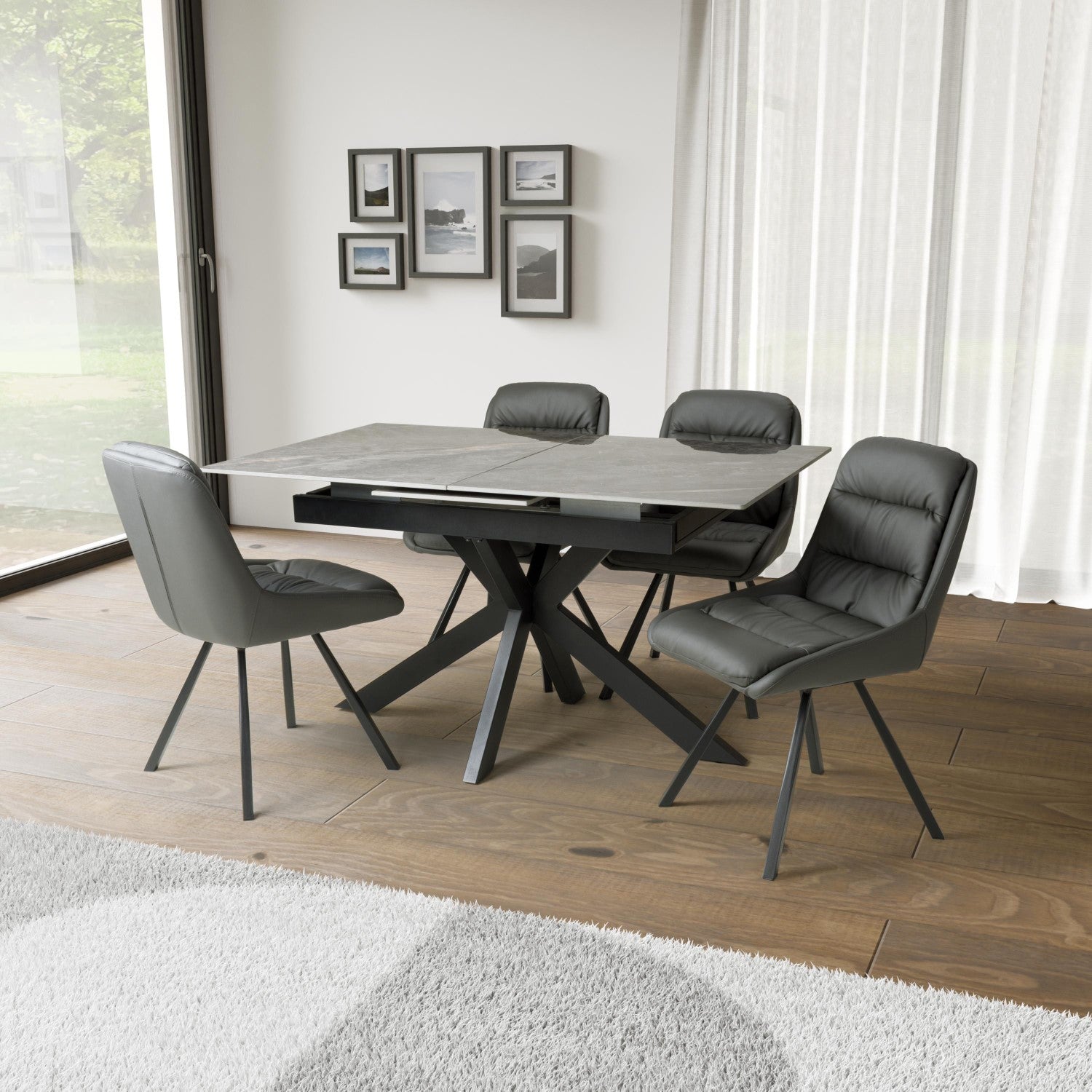 Tokyo Extender Grey and 4 Arnhem Grey Dining Set