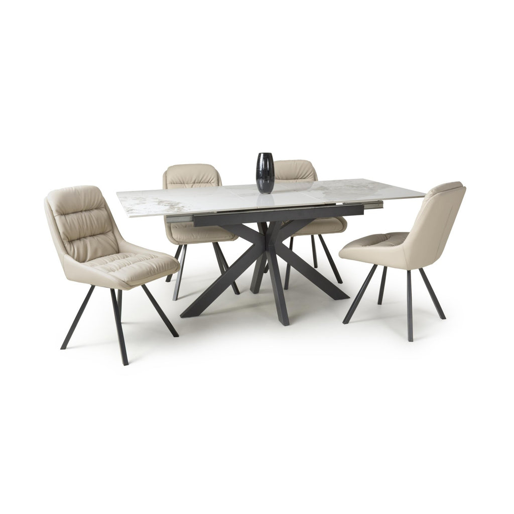 Tokyo Extender White and 4 Arnhem Cream Dining Set