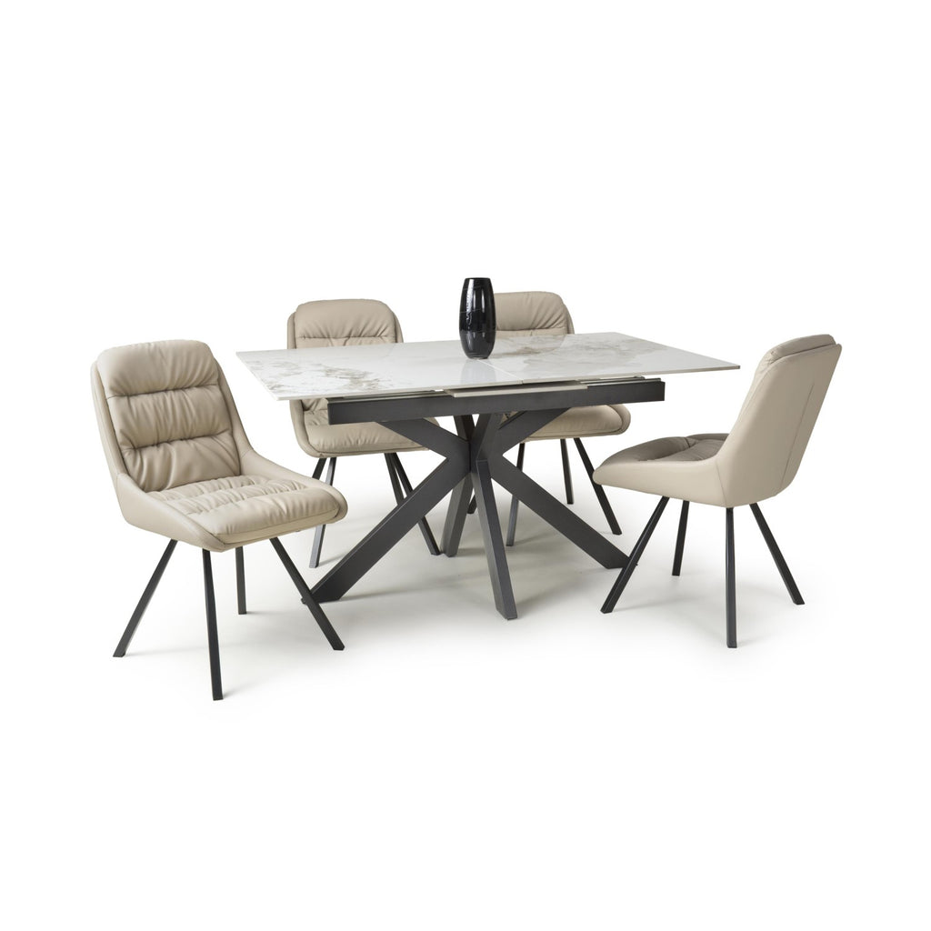 Tokyo Extender White and 4 Arnhem Cream Dining Set