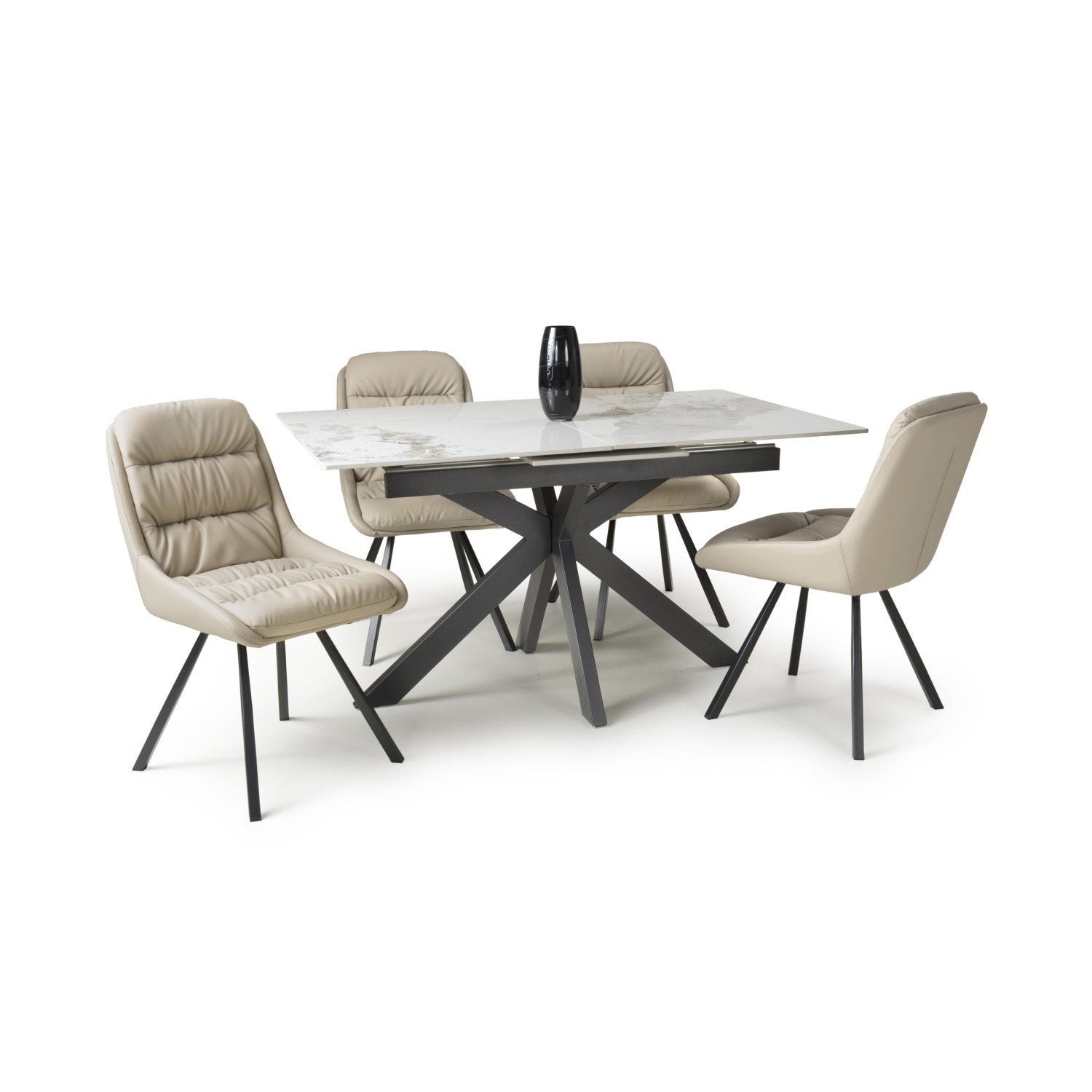 Tokyo Extender White and 4 Arnhem Cream Dining Set