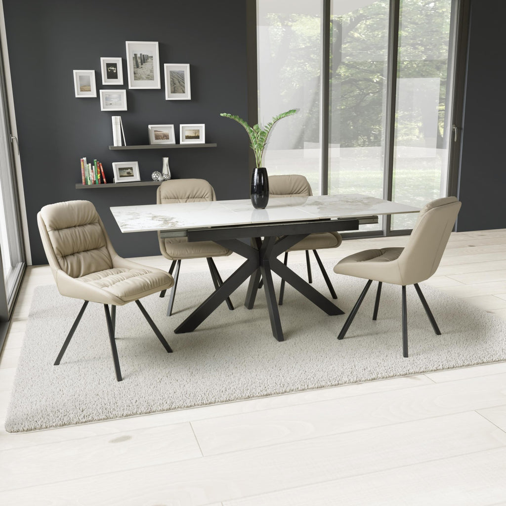 Tokyo Extender White and 4 Arnhem Cream Dining Set