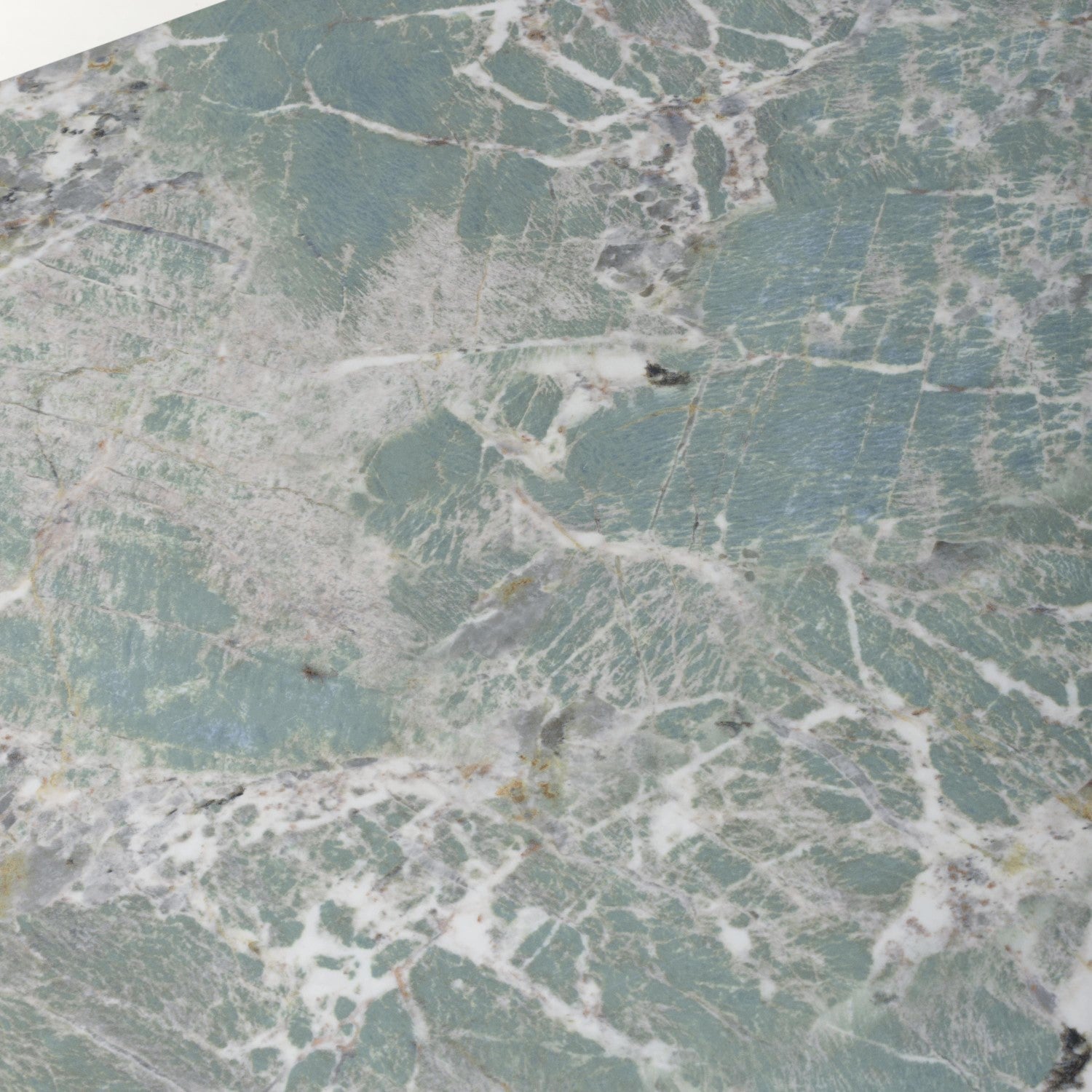 Green and Grey Marble Effect Coffee Table Black Metal Base