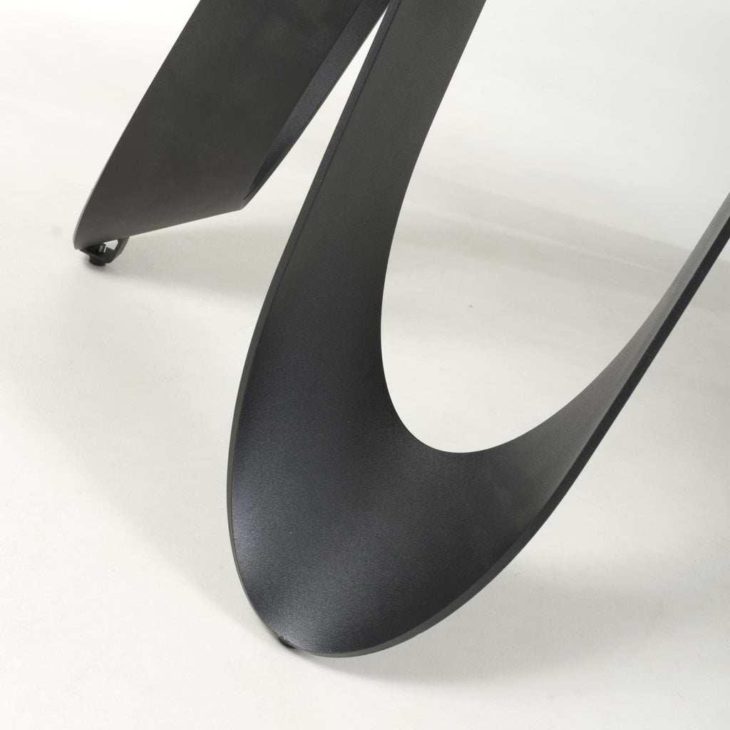 Green and Grey Marble Effect Coffee Table Black Metal Base