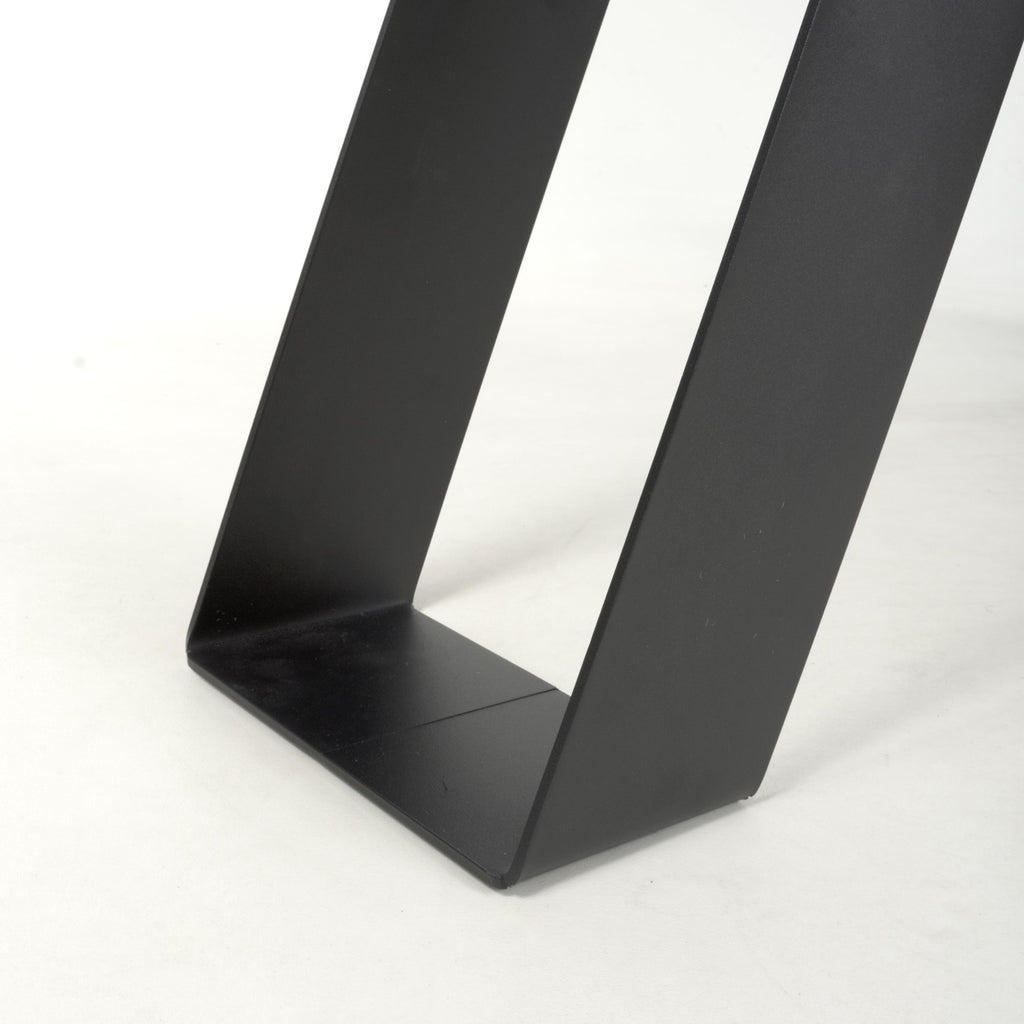 Green and Grey Marble Effect Console Table Metal Base