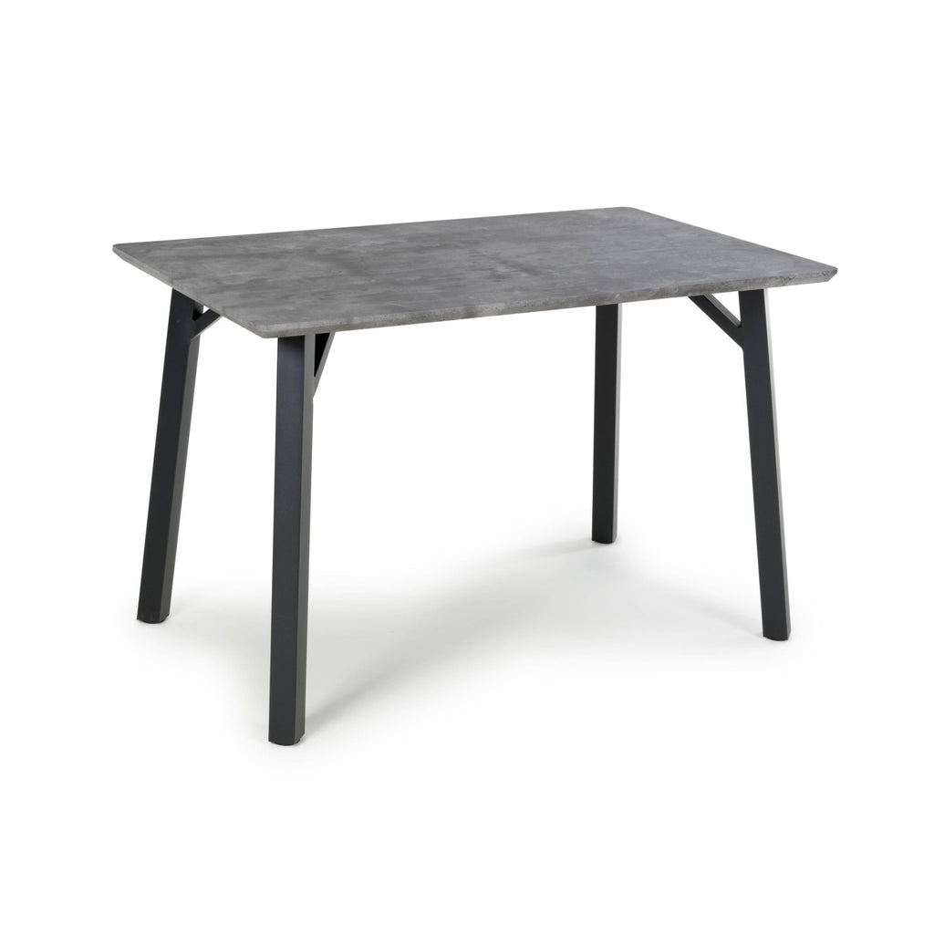 Grey Concrete Effect Top 1.2m Dining Table with Black Legs