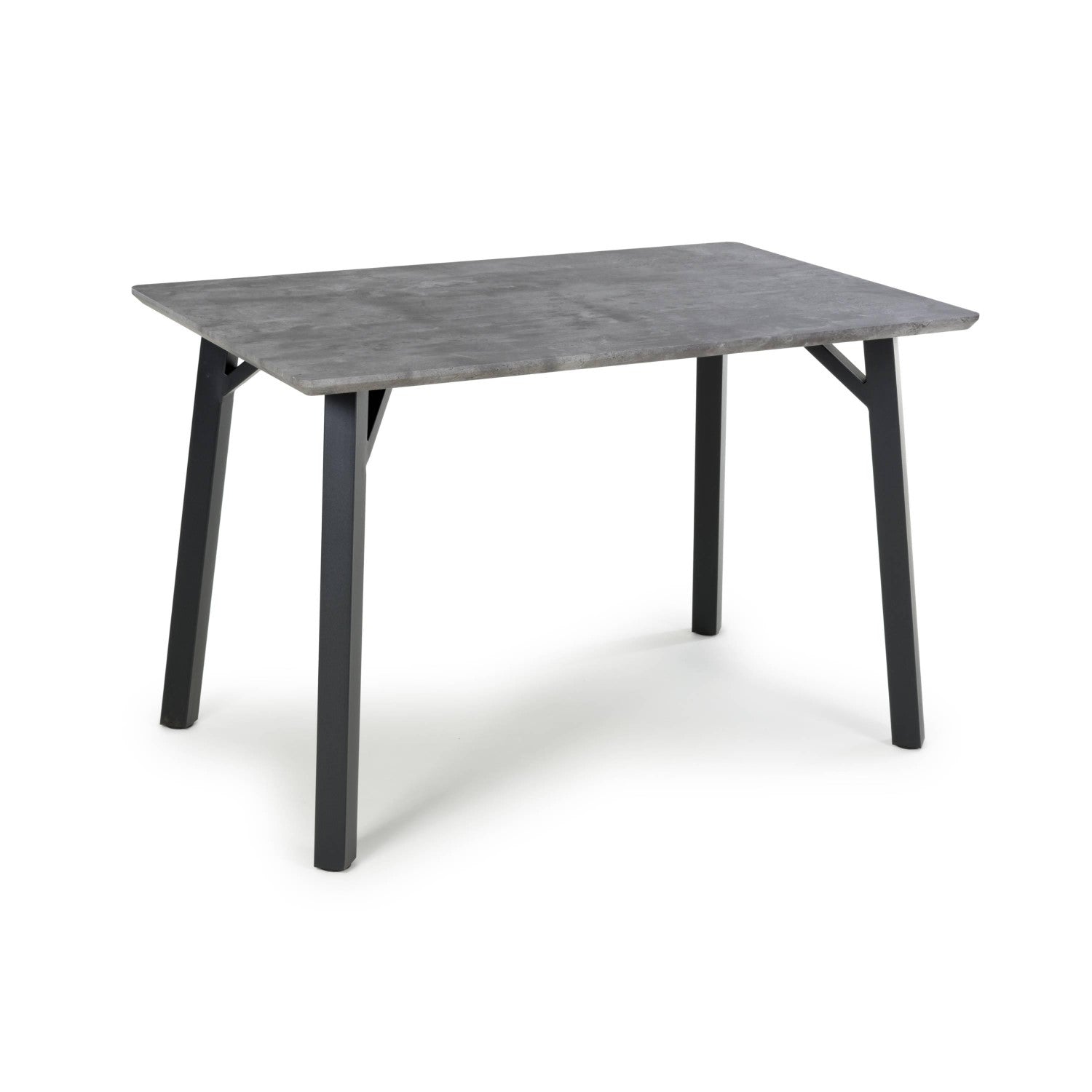 Grey Concrete Effect Top 1.2m Dining Table with Black Legs