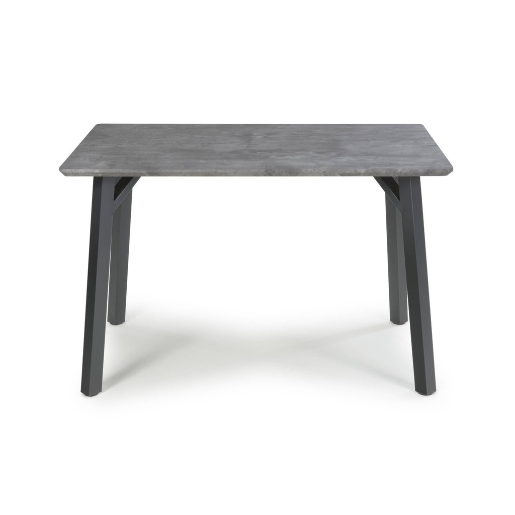 Grey Concrete Effect Top 1.2m Dining Table with Black Legs