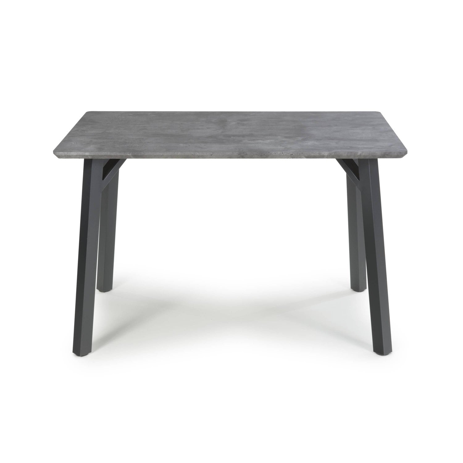 Grey Concrete Effect Top 1.2m Dining Table with Black Legs