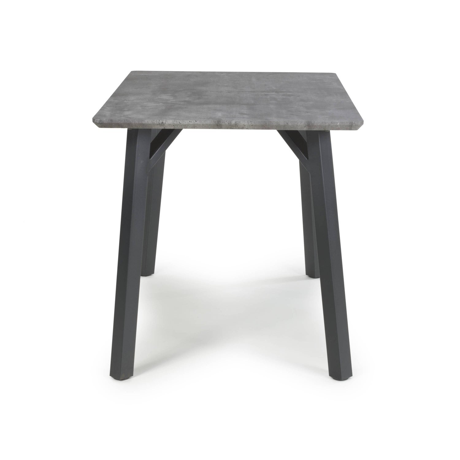 Grey Concrete Effect Top 1.2m Dining Table with Black Legs