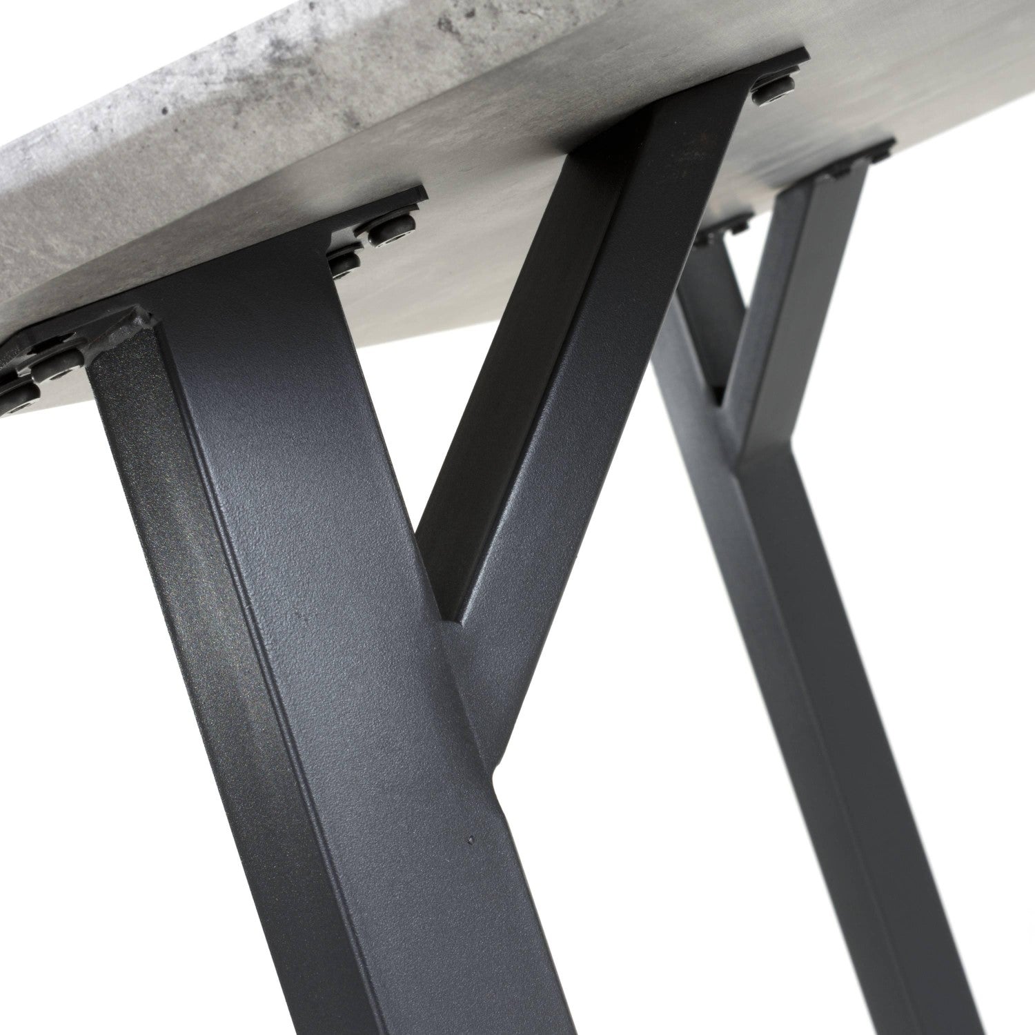 Grey Concrete Effect Top 1.2m Dining Table with Black Legs