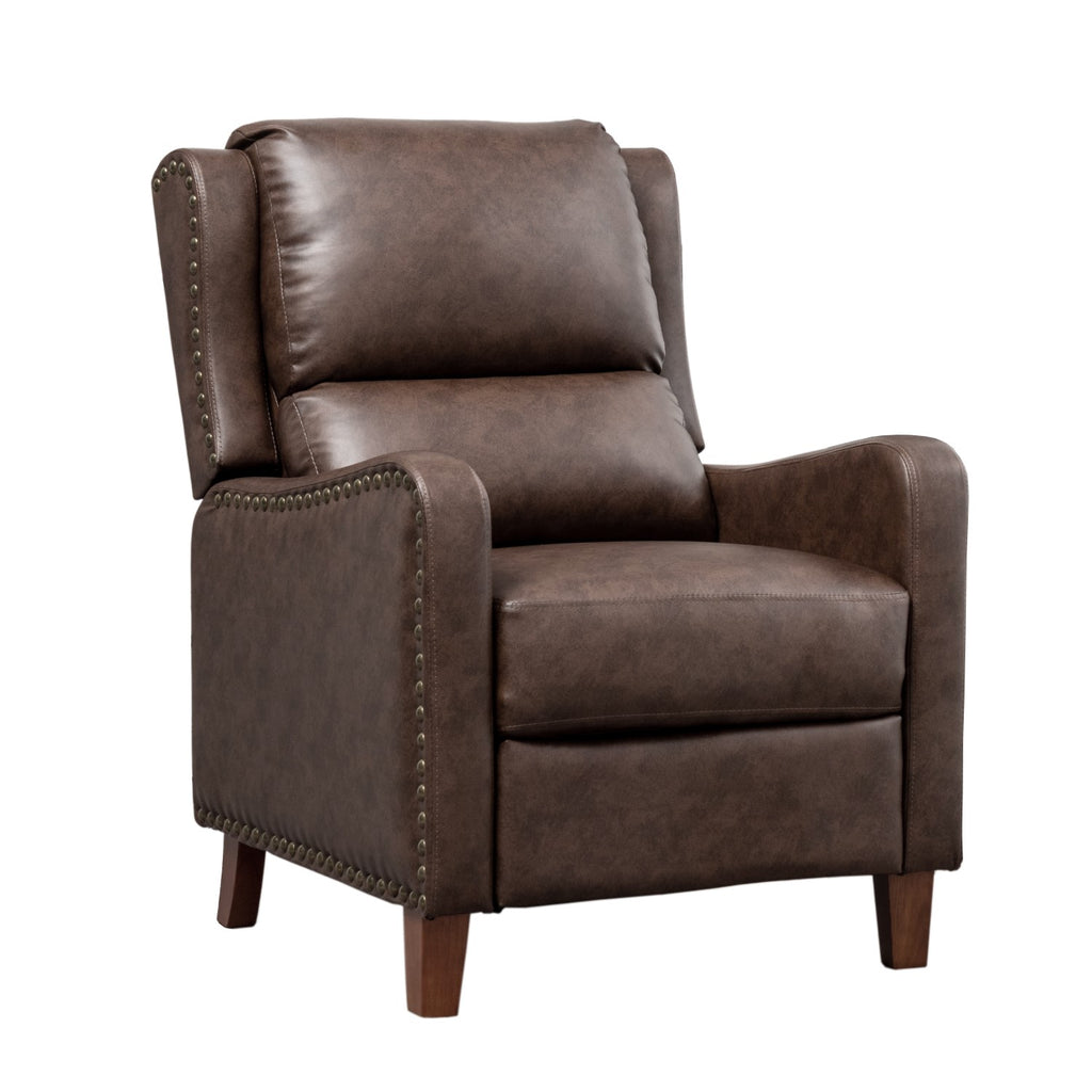 Portland Brown Leather Effect Recliner
