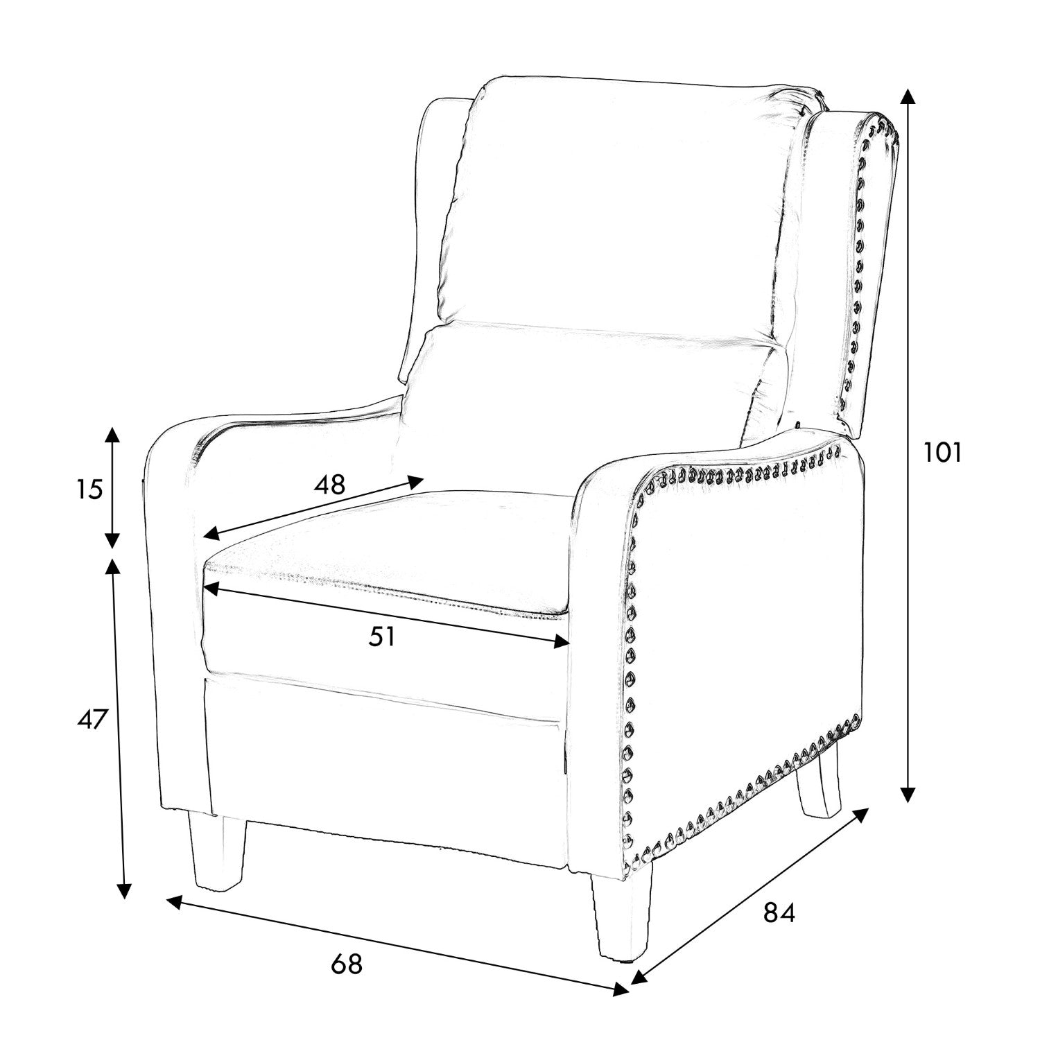 Portland Brown Leather Effect Recliner