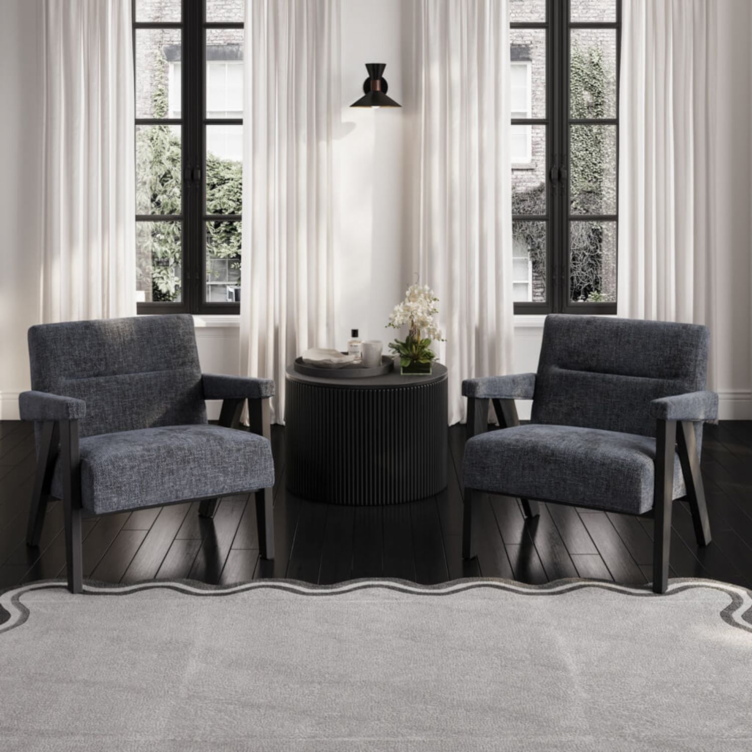 Abel Coal And Black Chair
