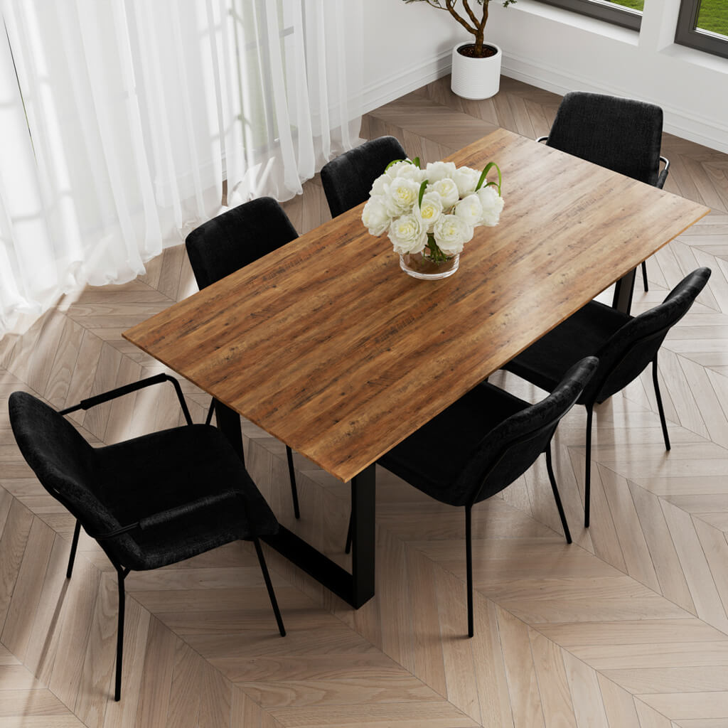 Antibes Russet And Black Dining Table