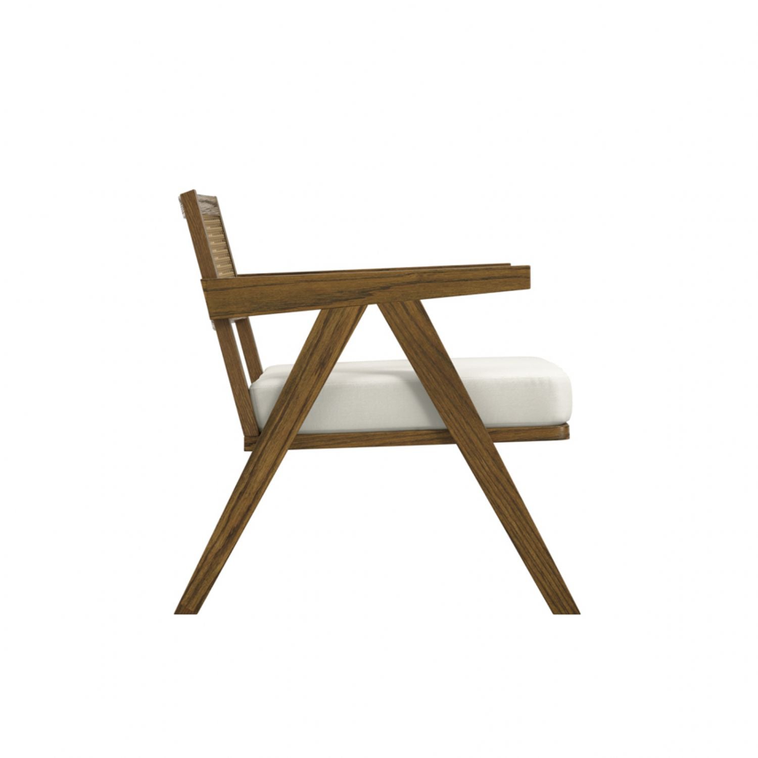 Traditional Brown Weave Upholstered Wooden Accent Chair with Cushion Seat