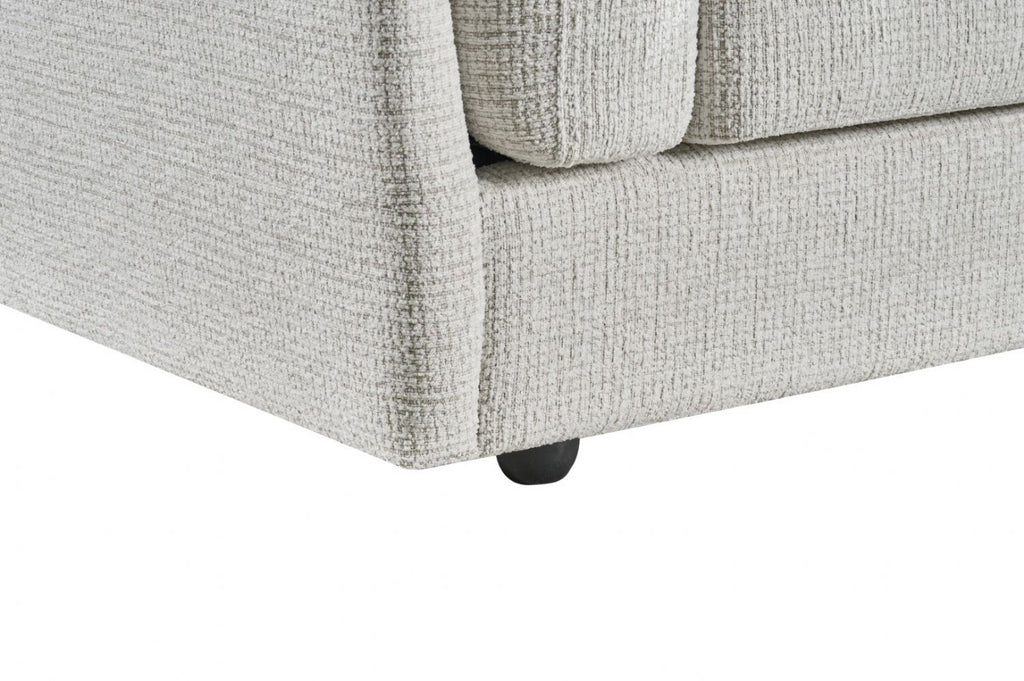 Beige Chenille Fabric 2 Seater Sofa with Chunky Arm Cushions
