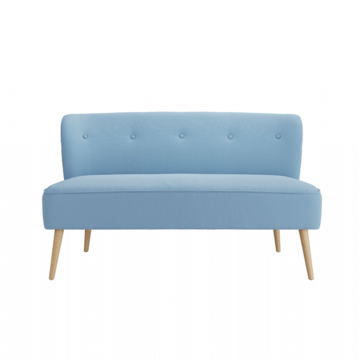 Blue Fabric 2 Seater Buttoned Back Sofa Bed
