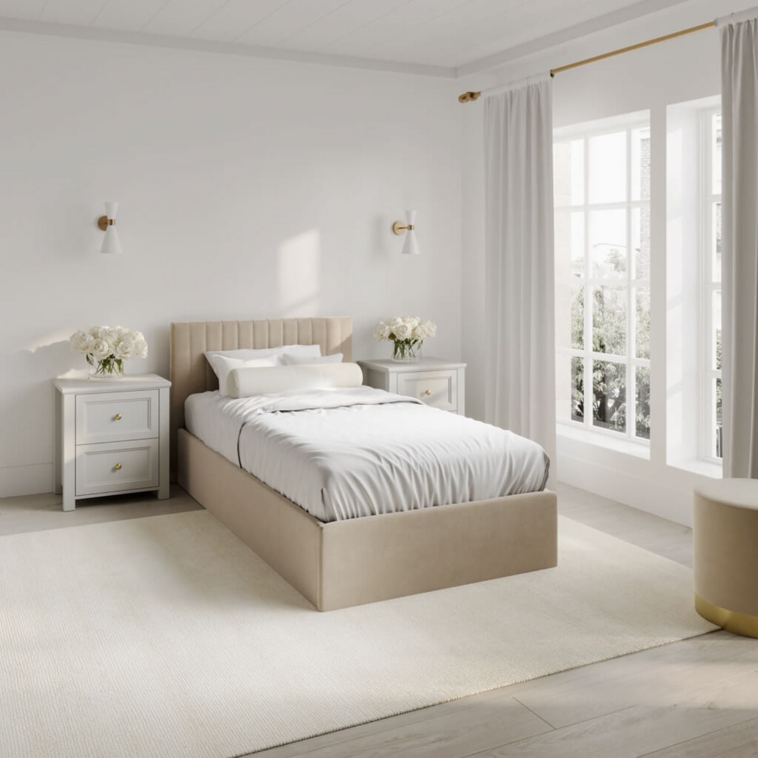 Berlin Beige Single Bed