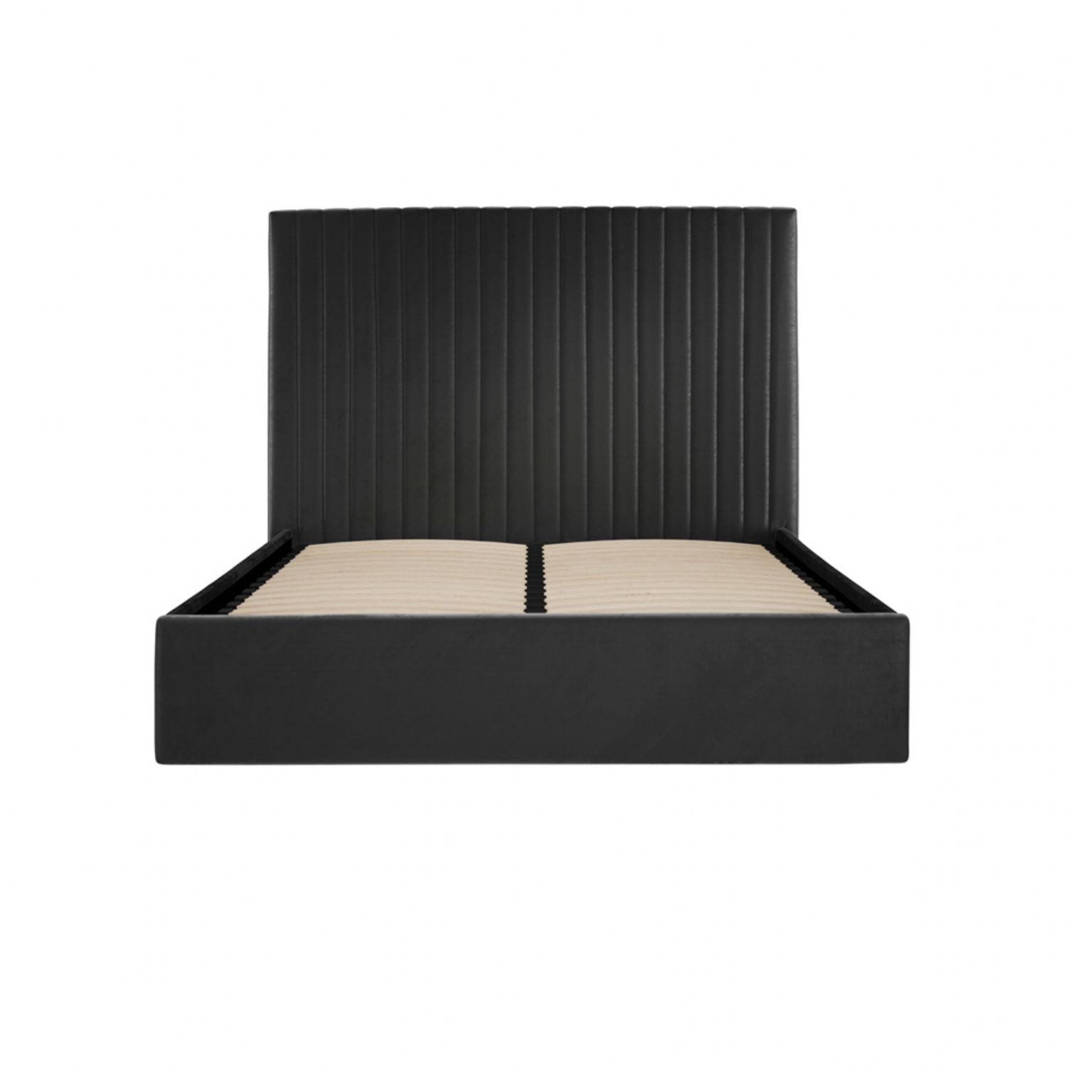 Black Velvet Tall 4ft6 Double Ottoman Bed Lift Up Storage