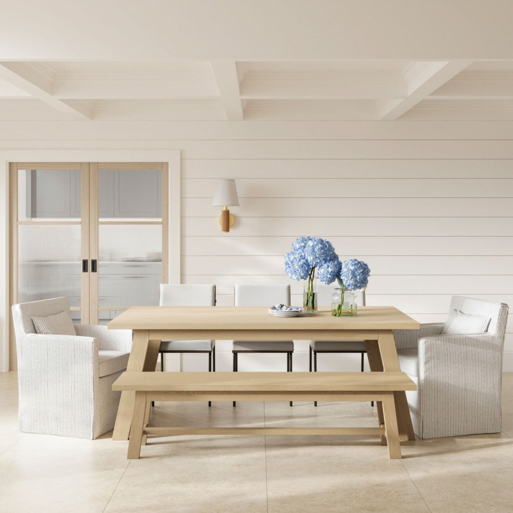 Latte Wood 8 Seater Dining Table with Grain Effect