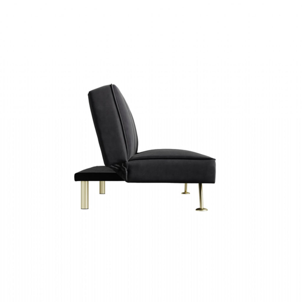Modern Black Velvet Fabric Sofa Bed