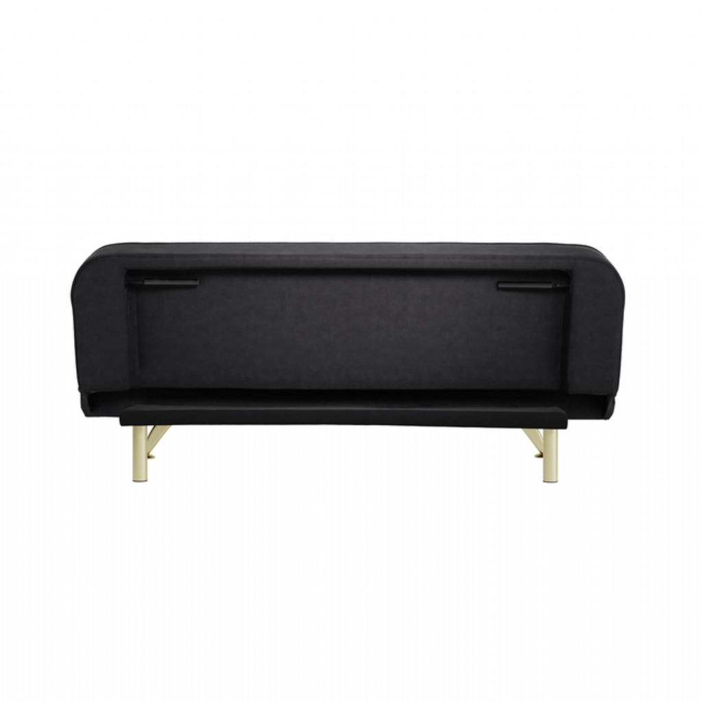 Modern Black Velvet Fabric Sofa Bed