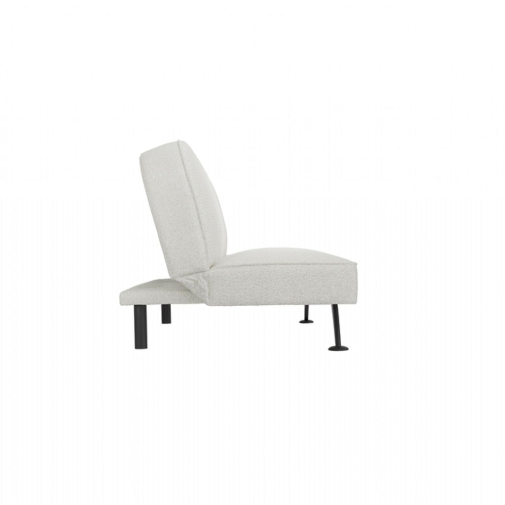 Modern Ivory Boucle Upholstered 2 Seater Convertible Sofa Bed with Tufted Back