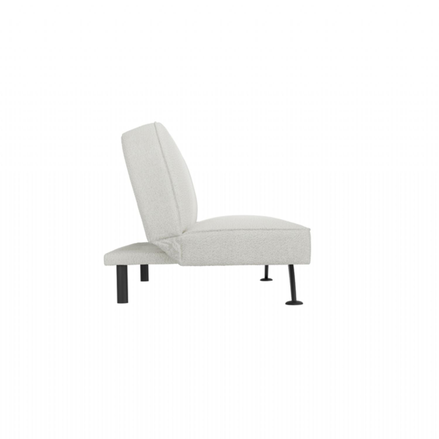 Modern Ivory Boucle Upholstered 2 Seater Convertible Sofa Bed with Tufted Back