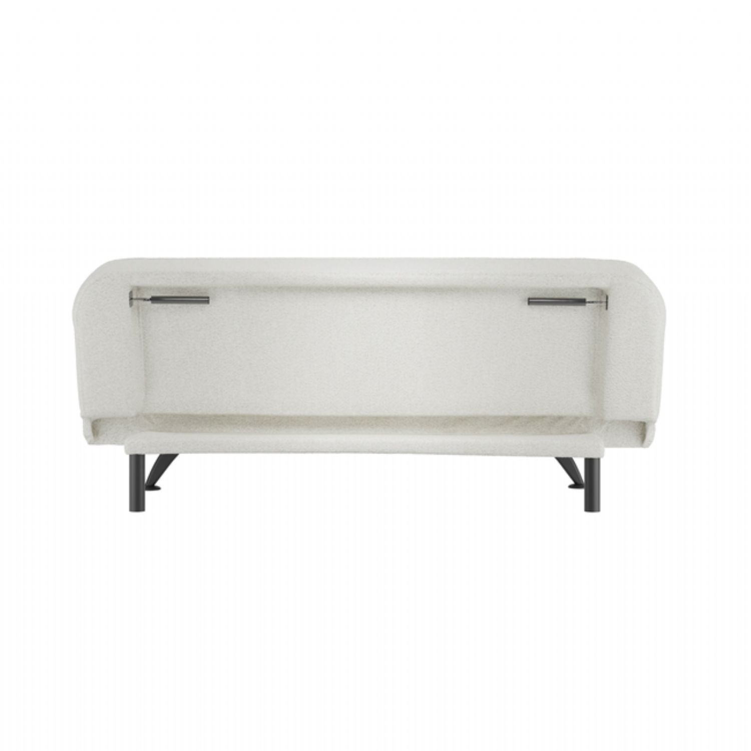 Modern Ivory Boucle Upholstered 2 Seater Convertible Sofa Bed with Tufted Back