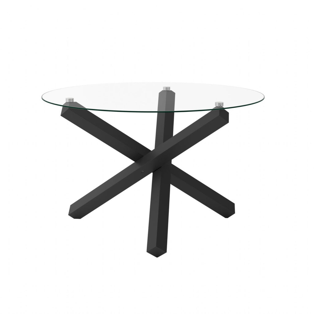 Capri Glass And Black Dining Table