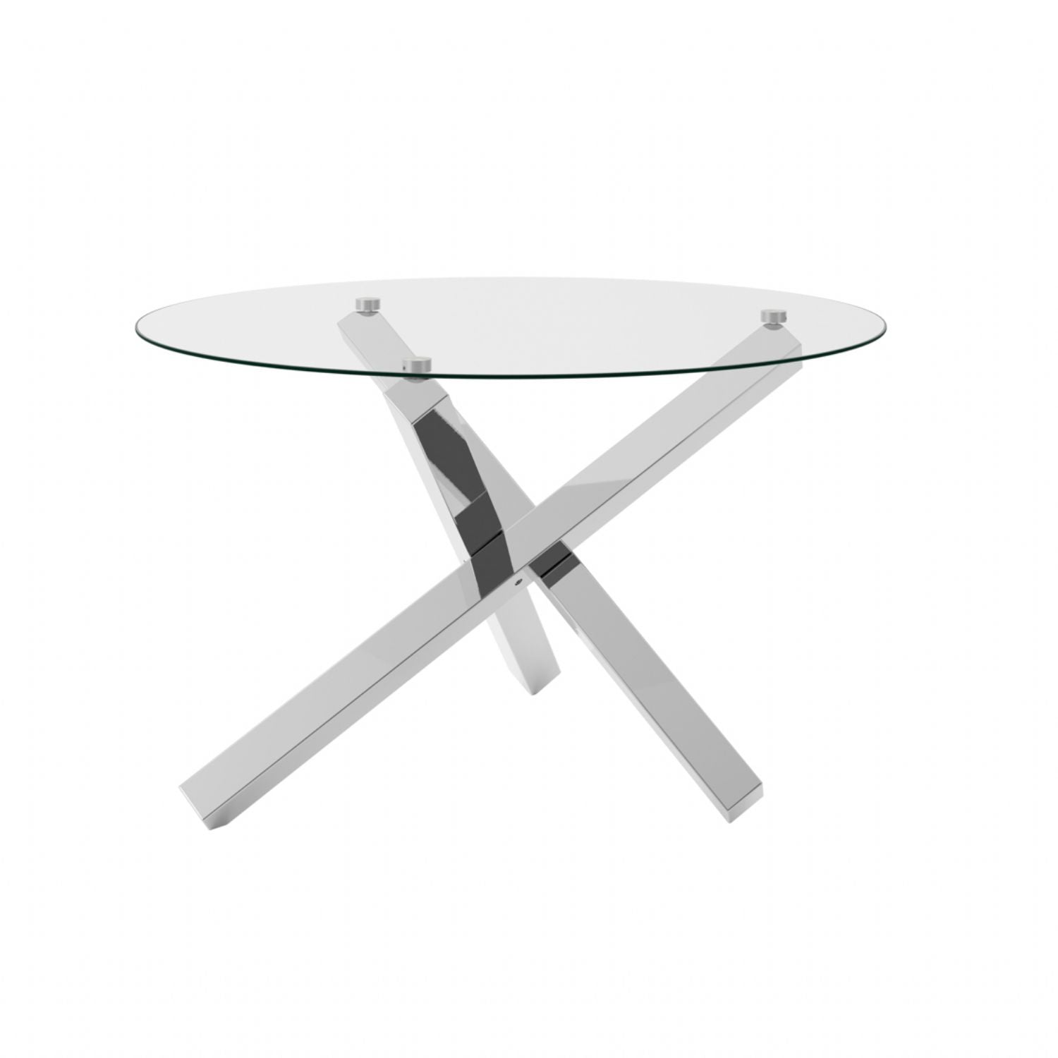 Capri Glass And Silver Dining Table