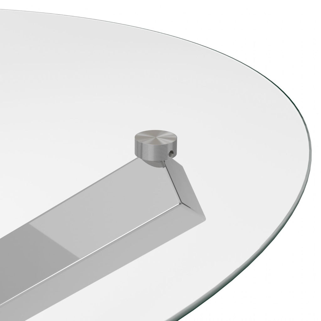 Capri Glass And Silver Dining Table