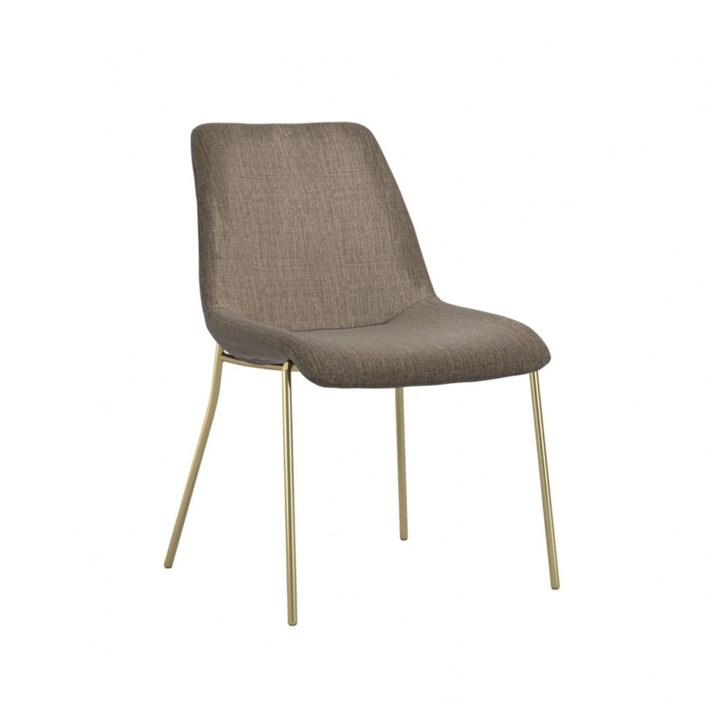 Carlo Taupe And Gold Dining Chair
