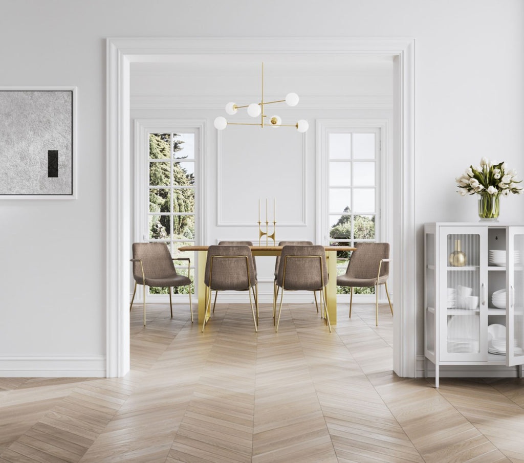 Carlo Taupe And Gold Dining Chair