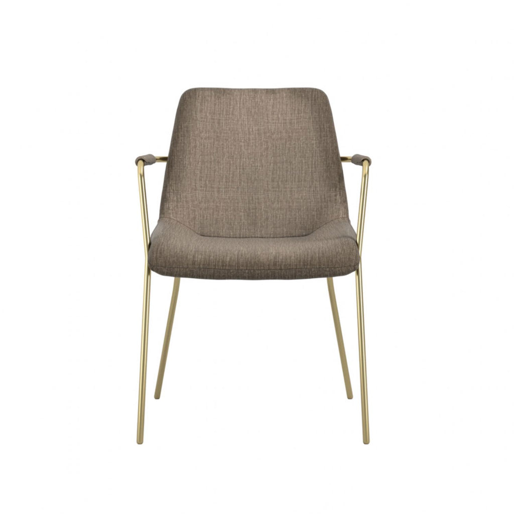 Carlo Taupe And Gold Dining Chair With Arms