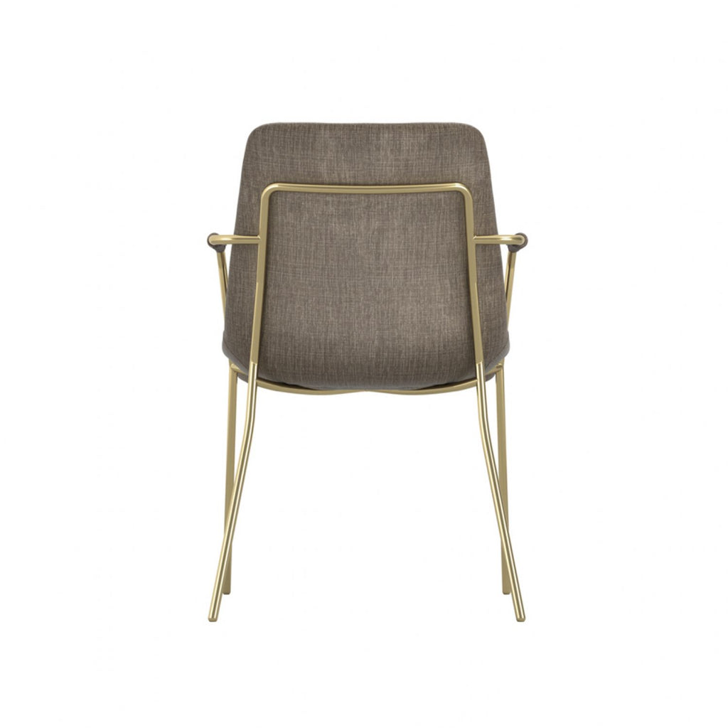 Carlo Taupe And Gold Dining Chair With Arms