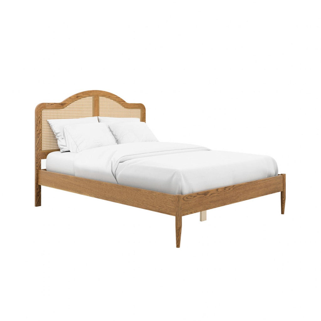 Smoked Brown Wood Double 135cm 4ft6 Bed Frame