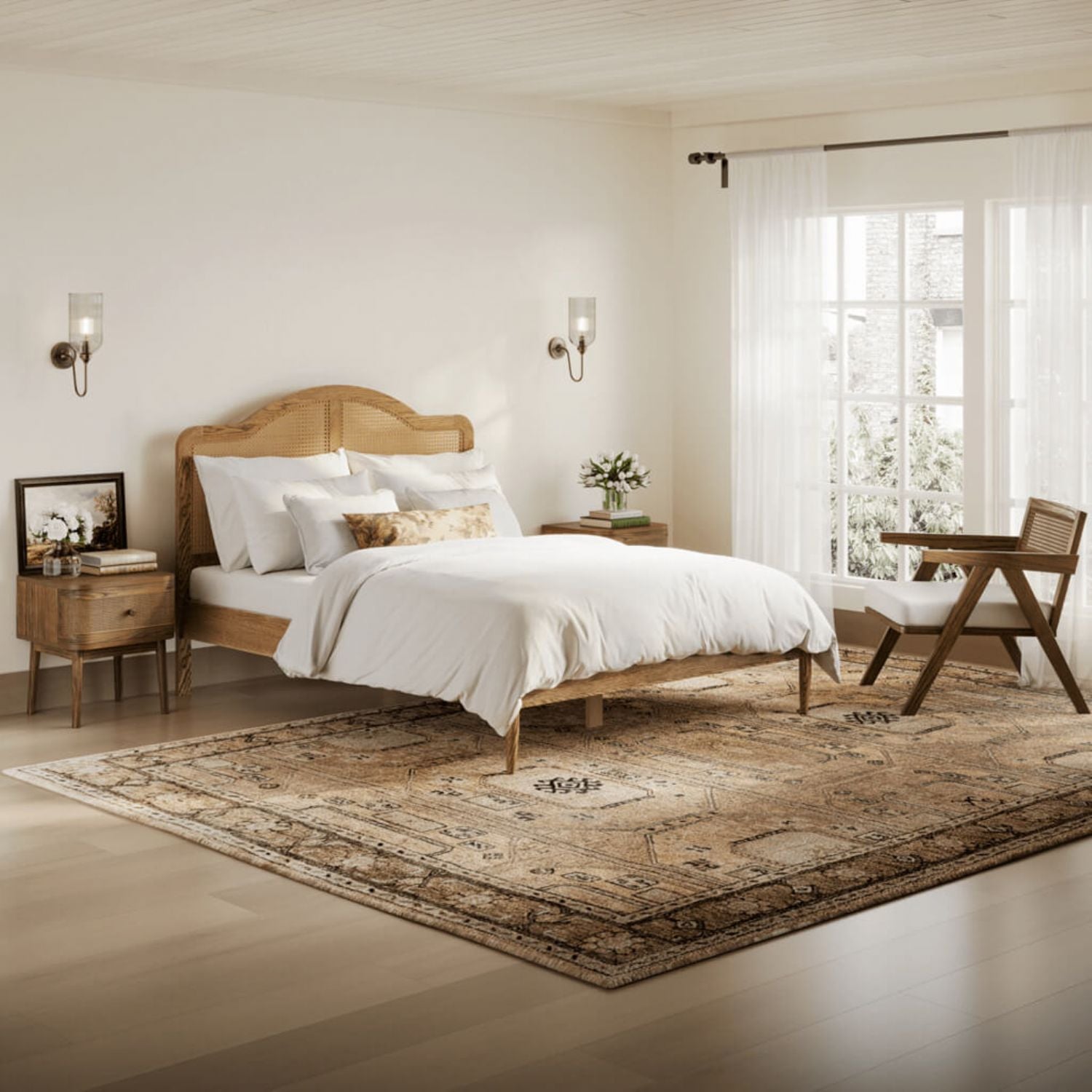 Smoked Brown Wood Double 135cm 4ft6 Bed Frame