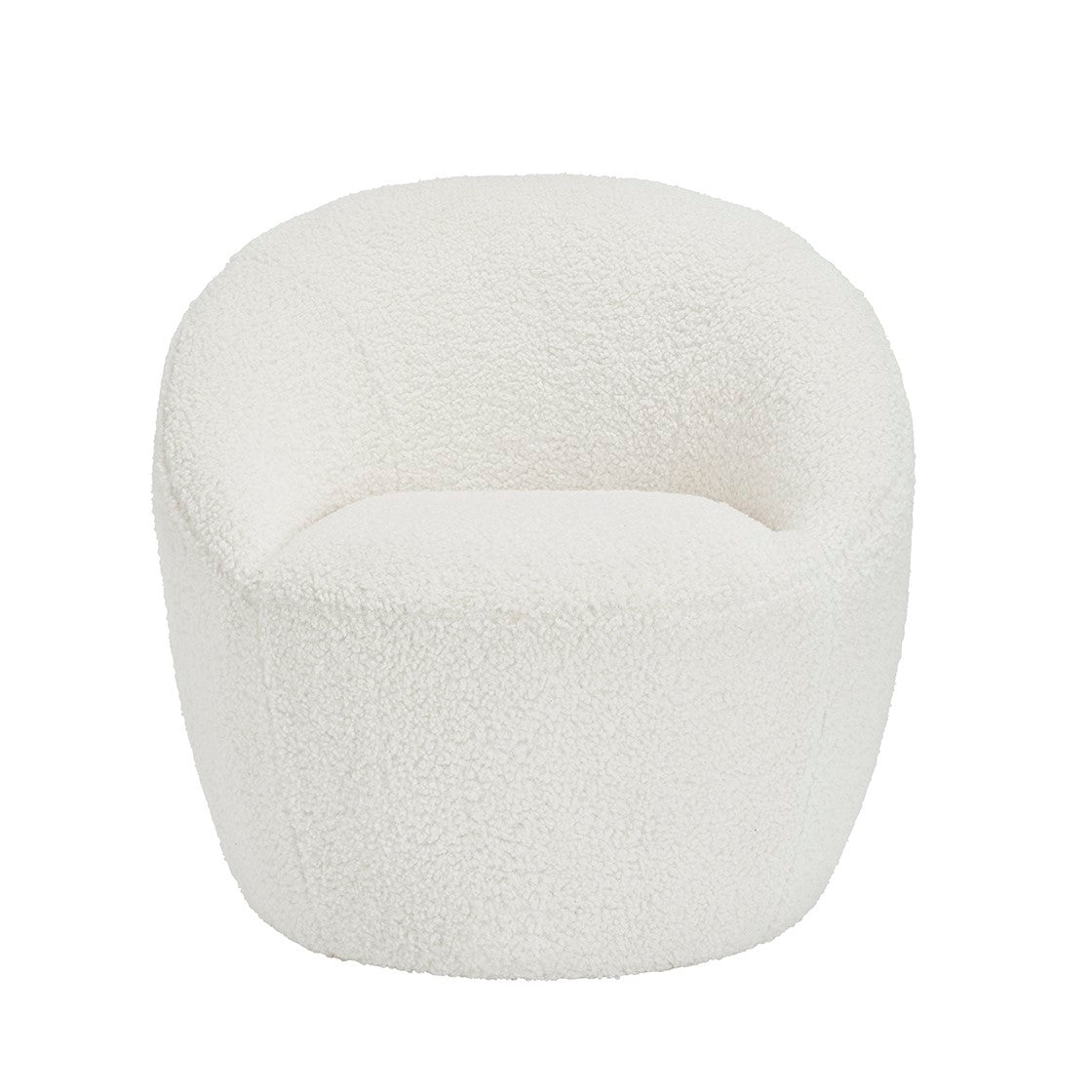 Modern White Shearling Upholstered Accent Chair with Wooden Frame
