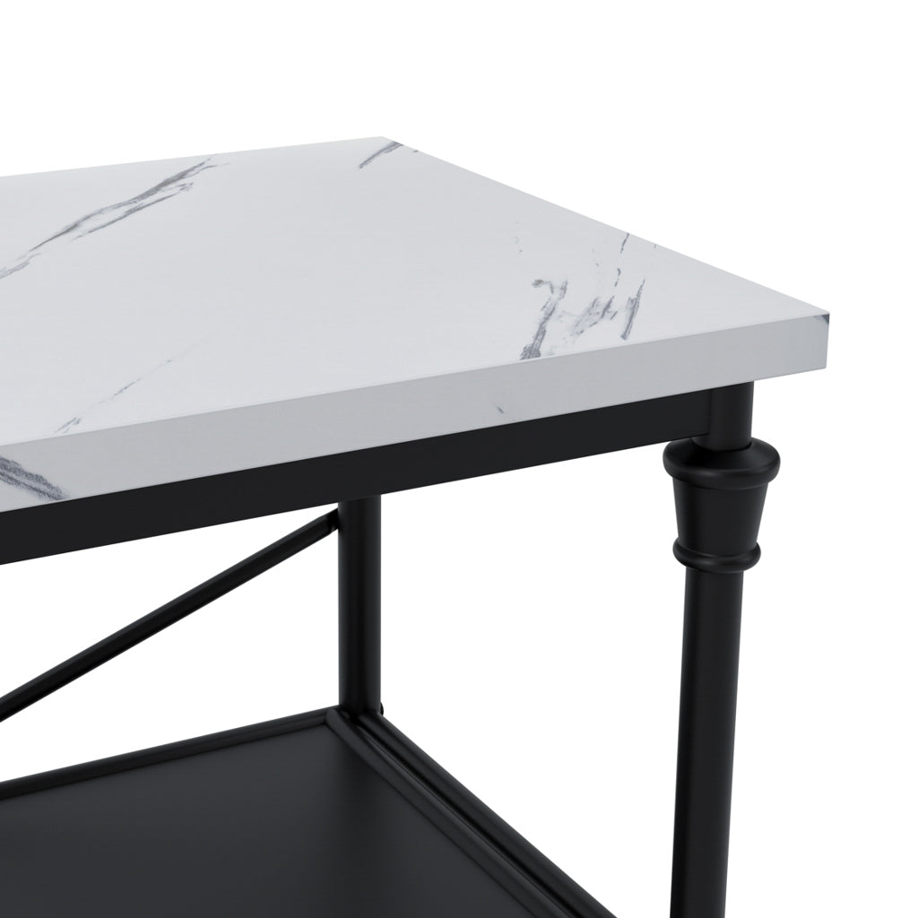 Fairmont Marble And Black Console Table