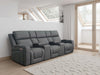 Grey Leather Cinema 3 Seater Electric Recline Sofa