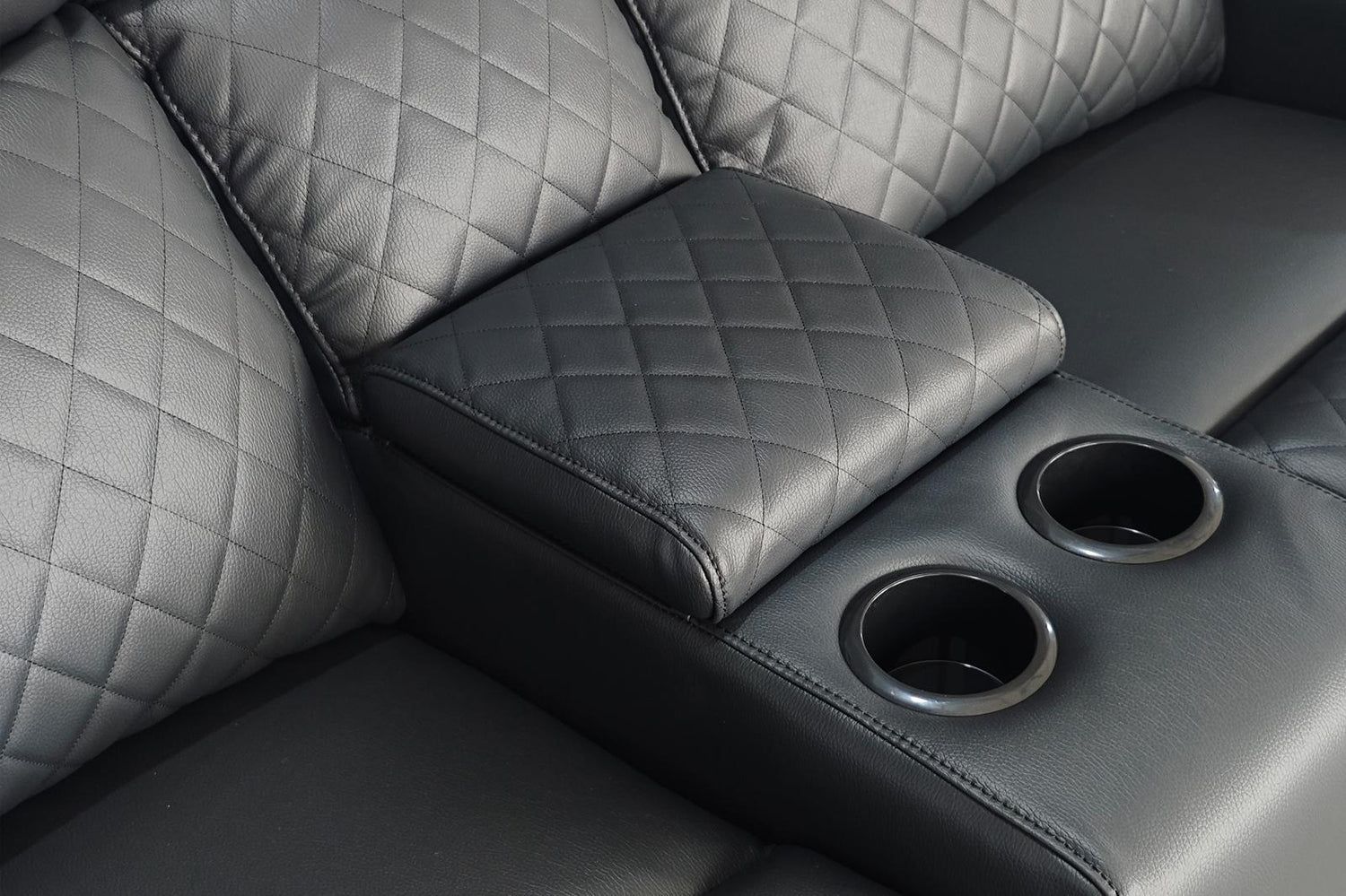 Black Leather Cinema 3 Seater Electric Recliners Sofa