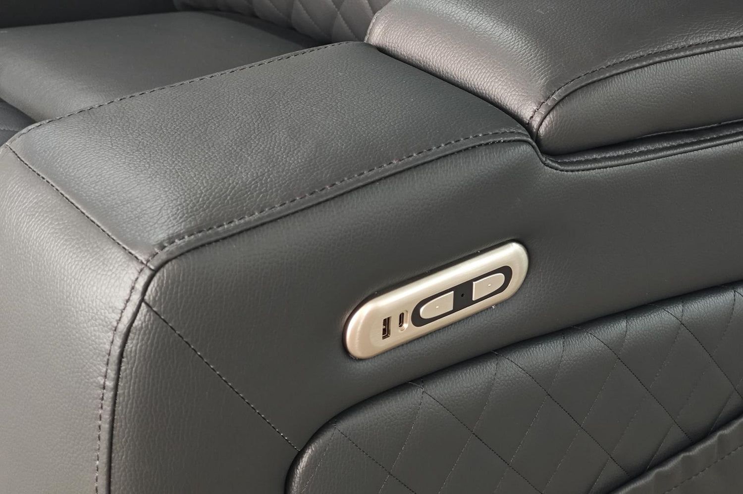 Black Leather Cinema 3 Seater Electric Recliners Sofa