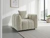 Beige Fabric Tufted Design Armchair Pillow Back
