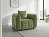 Olive Green Fabric Tufted Design Armchair Pillow Back